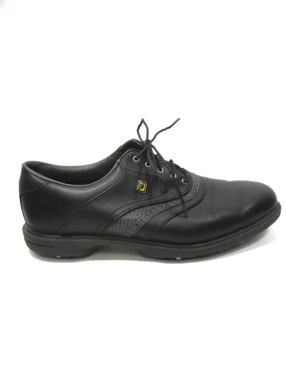 FootJoy Mens $169 10M 10 M Superlites Golf Shoes 58166 Solid Black Leather